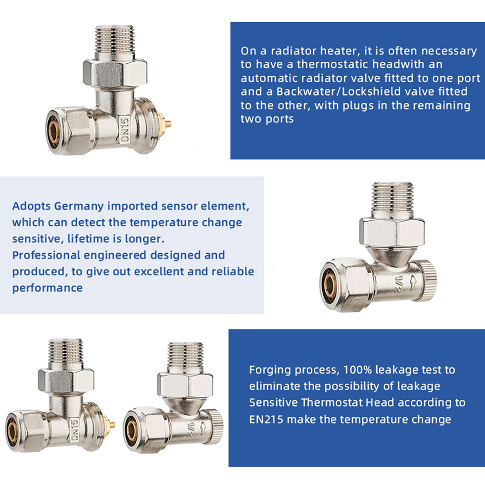 DN15 aluminium pre-set thermostatic radiator valve_Angle valve ...