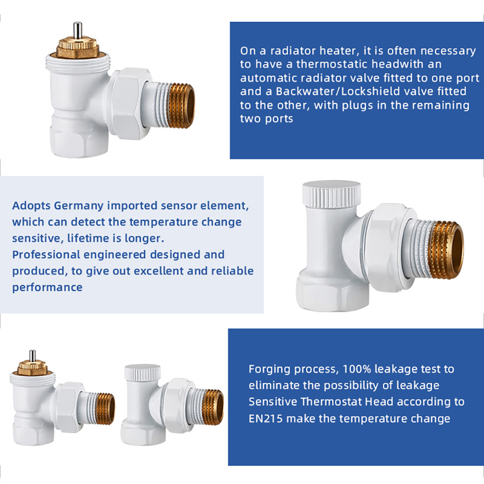 DN15 spray white angle white thermostatic radiator valve_Angle valve ...